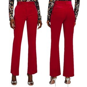Frame Mini Boot Velour Velvet Trouser in Garnet Red Pants Bottoms Women’s Size 6